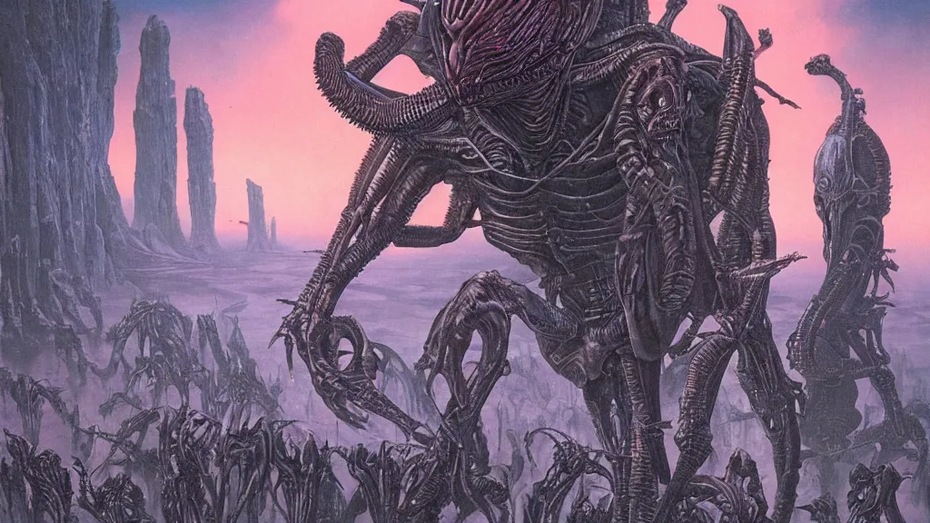 Prompt: alien empire by Wayne Barlowe