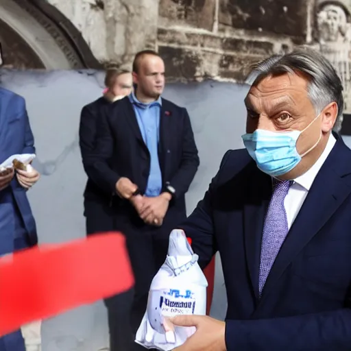 Image similar to viktor orban in a diaper