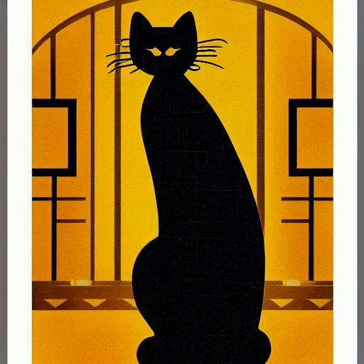 Prompt: art deco cat