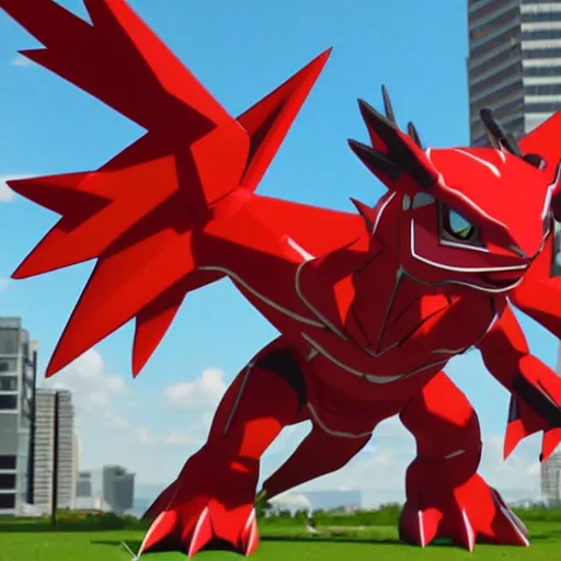 Image similar to guilmon digivolving, flesh ripping to reveal 3 d polygons, digimon