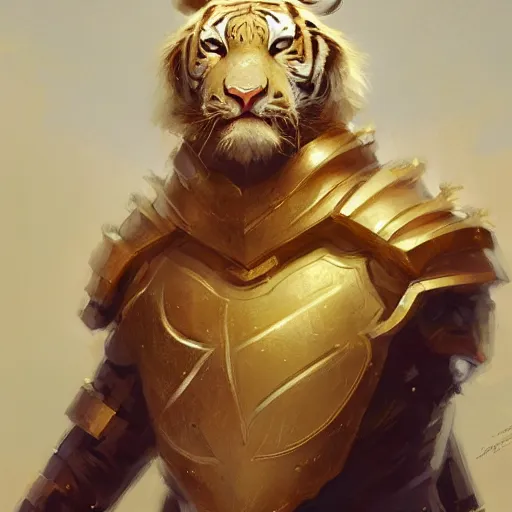 Image similar to a aesthetic award winning commission portrait of an albino tiger wearing golden victorian armour,digital art,art by greg rutkowski,character design by charles bowater,ross tran,photorealistic,detailed face,high quality,deviantart,artstation,characzer concept