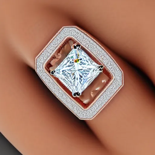 Image similar to hands modelling diamond ring, Zales ad