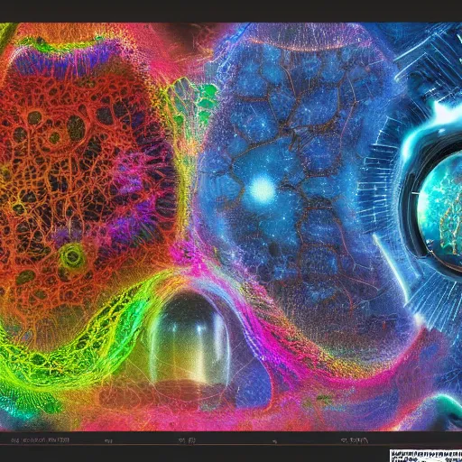 Image similar to organic machine learning how to evolve in earth and astral realm, realistic and hyper detailed photography, about symbiosis with, biological studium, 4 k, high quality image