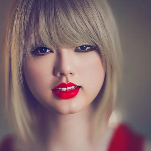 Prompt: photoshoot of a japanese taylor swift, 5 0 mm, soft focus