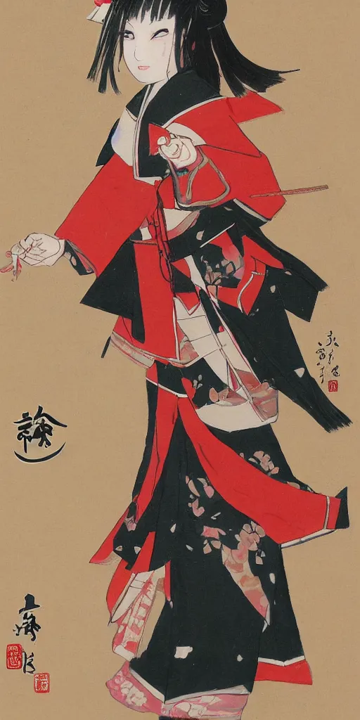 Image similar to painting of yae miko from