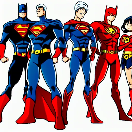 Image similar to justice league in anime style by akira toriyama