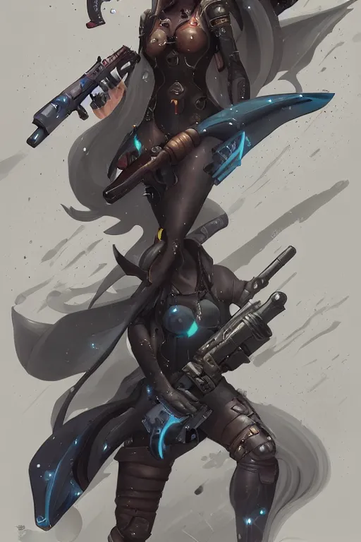 Image similar to Magical Blackhole Rifle, Professional Illustration by ArtGerm and Peter Mohrbacher, weapon design, ultra detailed, cinematic lighting