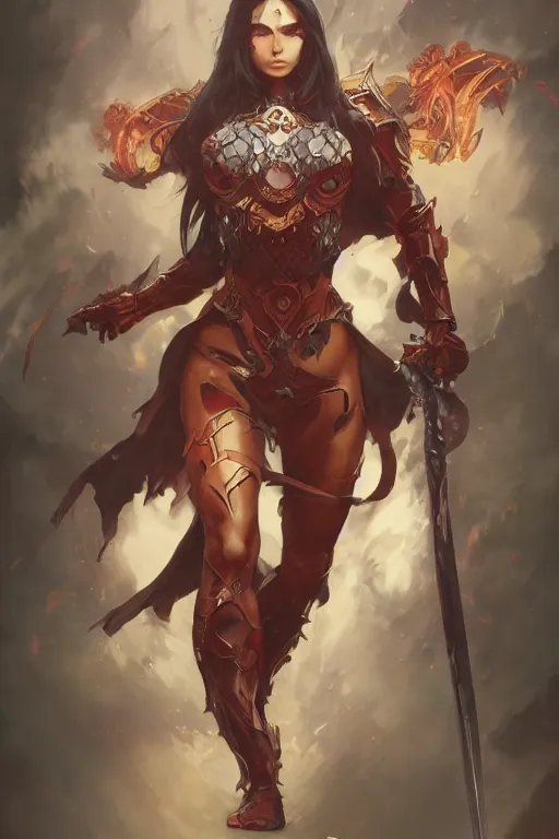 Image similar to super protector knight: Bloody Fate Demon art by artgerm and greg rutkowski and alphonse mucha and Charlie Bowater, Trending on artstation, artstationHD, artstationHQ, 4k, 8k