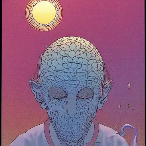 Image similar to dementia, by moebius