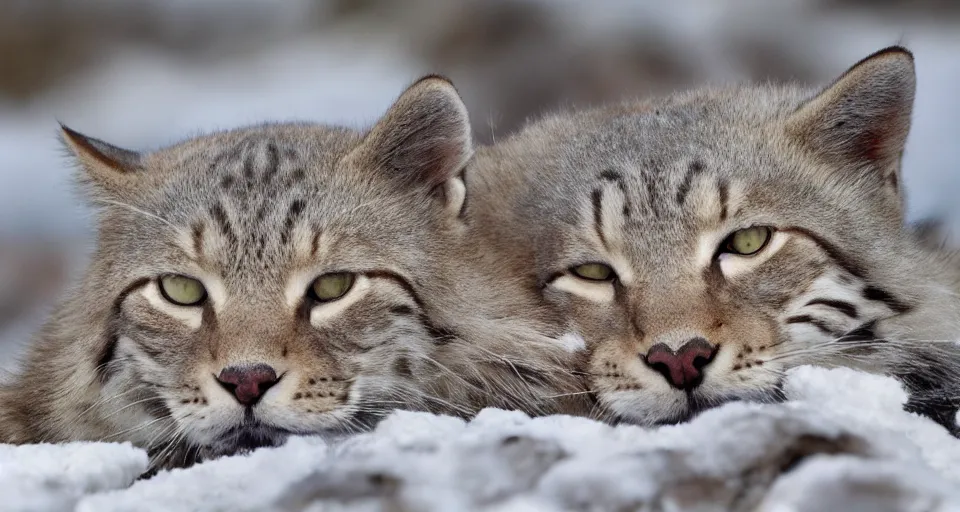 Image similar to The body is round, notes researcher David Mitton as he examines a new species of tundra feline