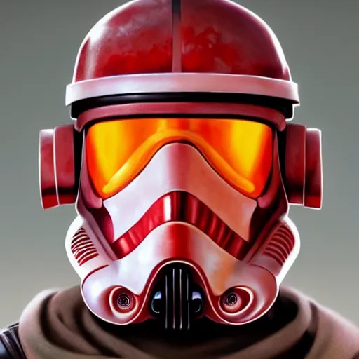 Prompt: Portrait of a Flametrooper, Star wars concept art, trending on cgsociety