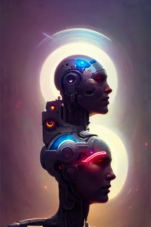 Image similar to a portrait of cyborg transcendence, surrealism, surrealist conceptual art, realist, digital painting, aesthetics, soft, sharp focus, vintage, artstation hd, by greg rutkowski, bruce pennington, valentina remenar and asher duran