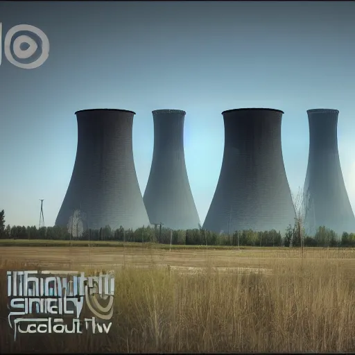 Image similar to Chernobyl cooling towers, blue glow, nuclear explosion, CG Society, 4k, 8k