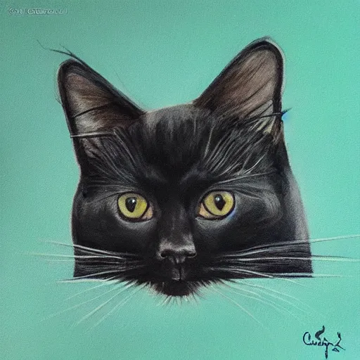 Prompt: hyper-realistic black cat by Carla Grace