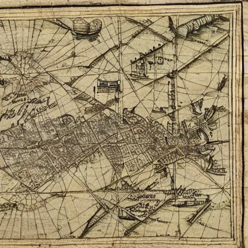 Image similar to 1 7 th century map of the bay area, ink on parchment