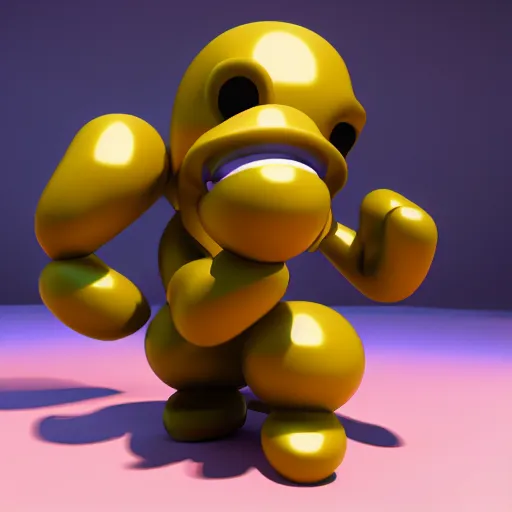 Image similar to Quincy from bloons tower defense 6, cinema 4d render, Ray tracing reflection, natural lighting, 3d model,