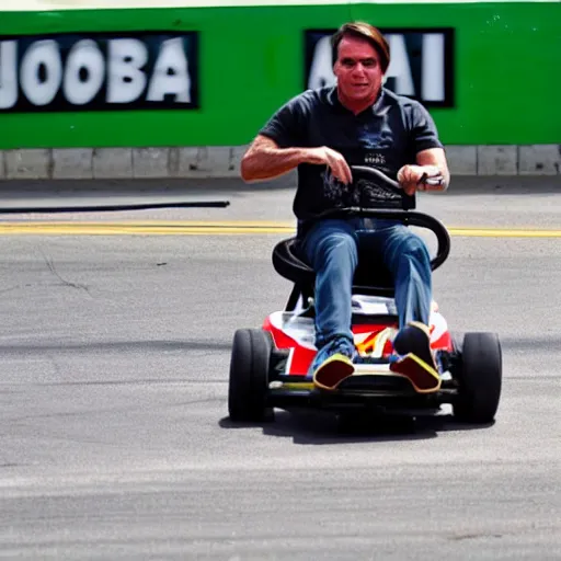 Image similar to jair bolsonaro racing a go kart in interlagos