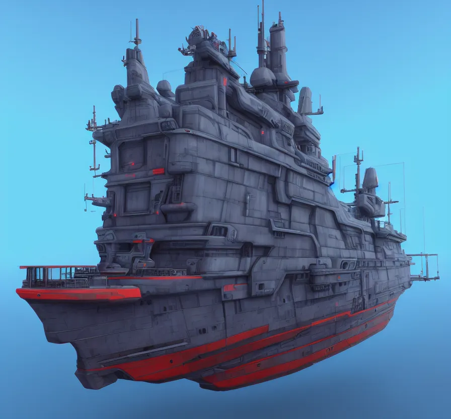 Image similar to front view of symmetric ship, digital, unreal engine, artstation