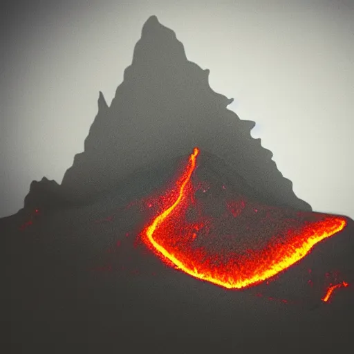 Image similar to Gothic dragon, Volcano landscape, dark lighting