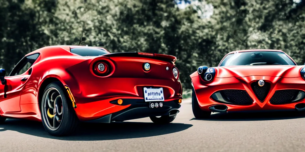 Prompt: Hot Wheels, 2015 Alfa Romeo 4C, cinematic, 8k, depth of field, bokeh.