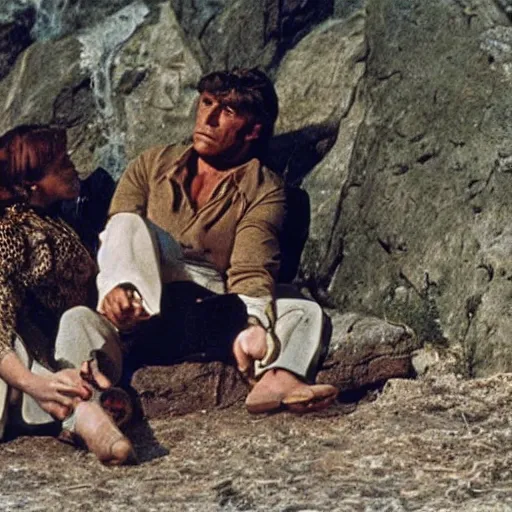 Image similar to a scene from the leopard by luchino visconti with burt lancaster and claudia cardinale set in sicily in the 1 9 th century. technicolor, masterpiece cinematic