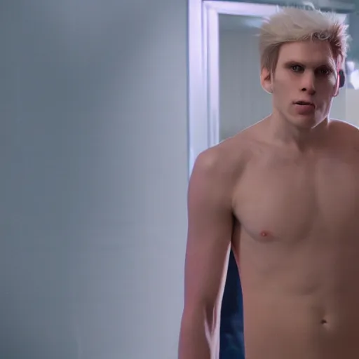 Image similar to Live Action Still of Jerma in Scott Pilgrim, real life, hyperrealistic, ultra realistic, realistic, highly detailed, epic, HD quality, 8k resolution, body and headshot, film still