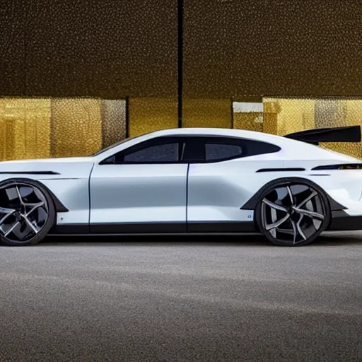 Image similar to new vehicle, wide body, intricate, elegant, highly detailed, smooth, sharp focus, art style from Polestar 1 and Polestar Precept concept