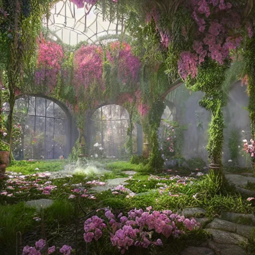 Image similar to ,inside a magical ethereal garden, highly detailed, 4k, HDR, award-winning, artstation, octane render