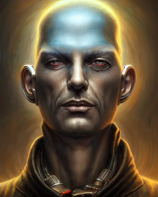 Prompt: front shot of a cyberpunk criminal mastermind character, intricate, elegant, highly detailed, centered, digital painting, artstation, concept art, smooth, sharp focus, illustration, artgerm, Tomasz Alen Kopera, Peter Mohrbacher, donato giancola, Joseph Christian Leyendecker, WLOP, Boris Vallejo, mugshot!!!!!, ugly!!!!!!