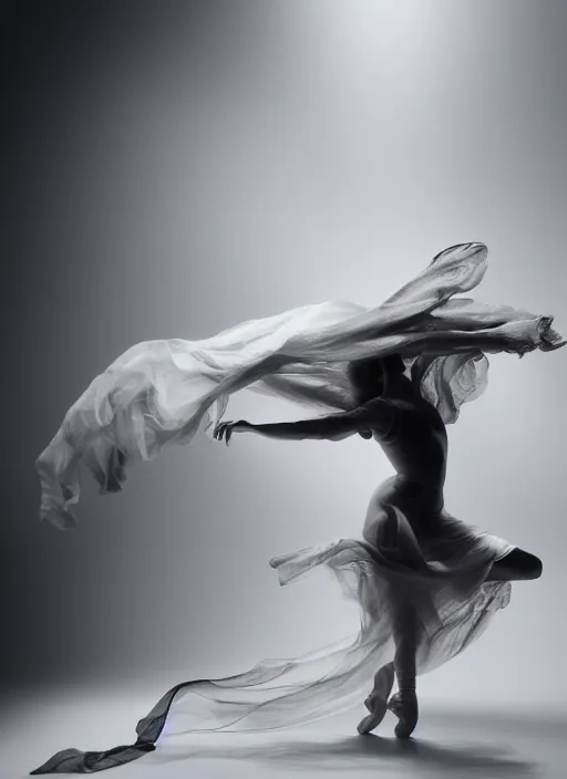 Image similar to a Photorealistic dramatic hyperrealistic render of a glamorous beautiful Female smoke dancer by Ken Brower and Deborah Ory of NYC Dance project,Lois Greenfield,Flowing cloth and smoke,Beautiful dynamic dramatic dark moody lighting,volumetric,shadows,cinematic atmosphere,Octane render,8K