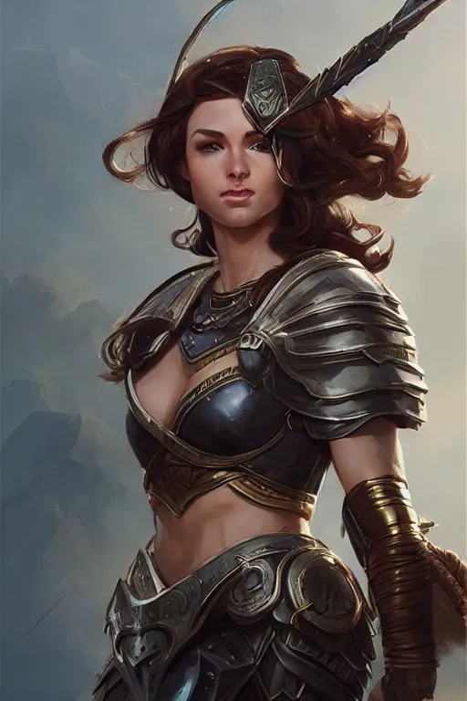 Image similar to amazon valkyrie athena, d & d, fantasy, portrait, highly detailed, headshot, digital painting, trending on artstation, concept art, sharp focus, illustration, art by artgerm and greg rutkowski and magali villeneuve