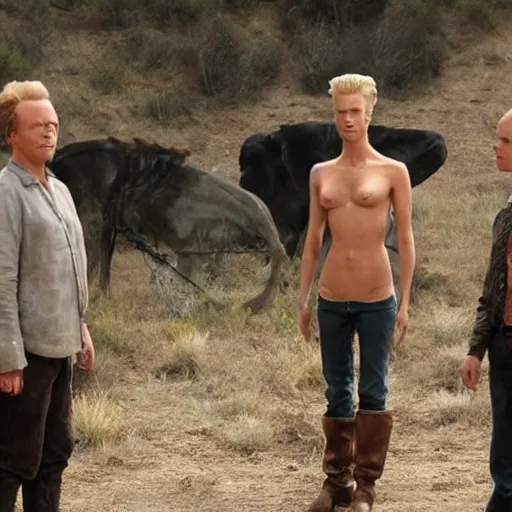 Prompt: beavis and butthead in westworld
