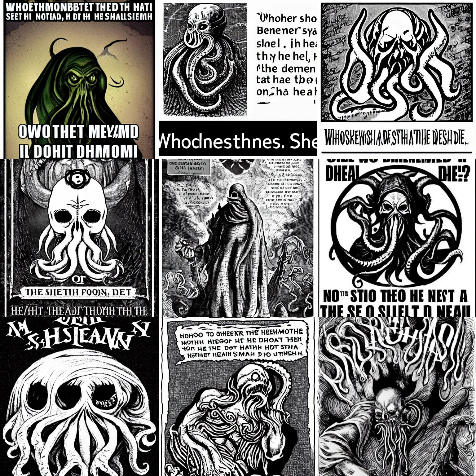 Prompt: whosoever speaketh of cthulhu shall remember that he but seemeth dead ; he sleeps, and yet he does not sleep ; he has died, and yet he is not dead ; asleep and dead though he is, he shall rise again. again, it should be shown that : that is not dead which can eternal lie, and with strange eons even death may die.