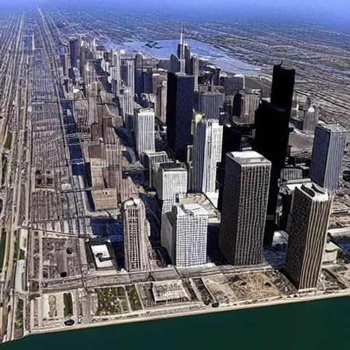 Prompt: chicago in the year 2 0 7 0