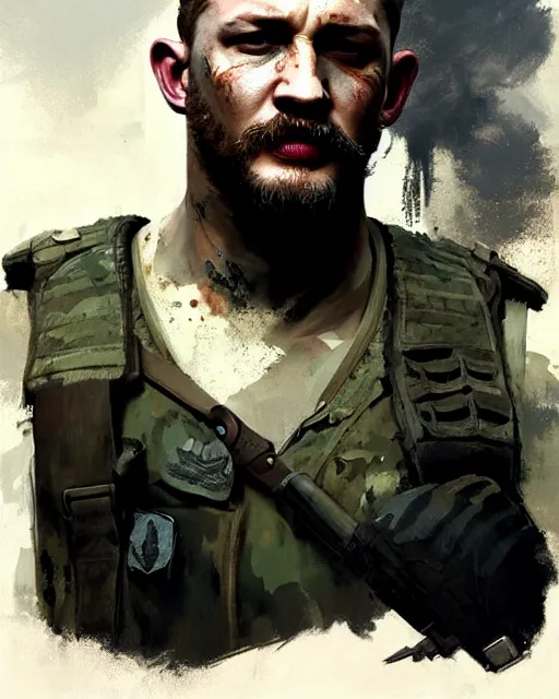 Prompt: tom hardy as a soldier in vietnam, wounded | | realistic shaded, fine details, fine - face, realistic shaded lighting painting by greg rutkowski, diego gisbert llorens, magali villeneuve, artgerm, jeremy lipkin, michael garmash, rob rey