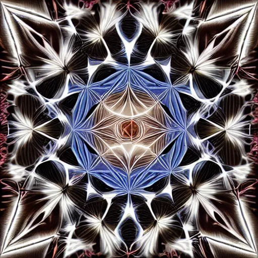 Image similar to Surreal interpretation of nonsymmetrical fractal Artwork in the style of Missy Gainer, deviantart