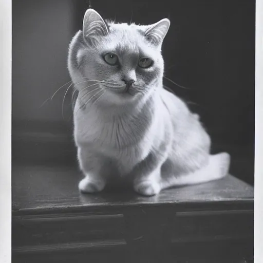 Image similar to vintage photography of a cat