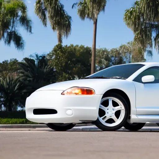 Image similar to white 2 0 0 2 mitsubishi eclipse, promotional photography, detailed, full car, shine, glow, professional, 8 k photo