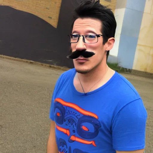 Image similar to markiplier blue mustache