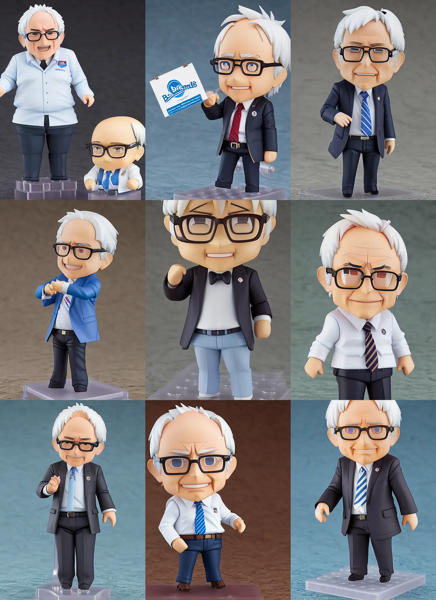 Prompt: an anime nendoroid of a bernie sanders, detailed product photo