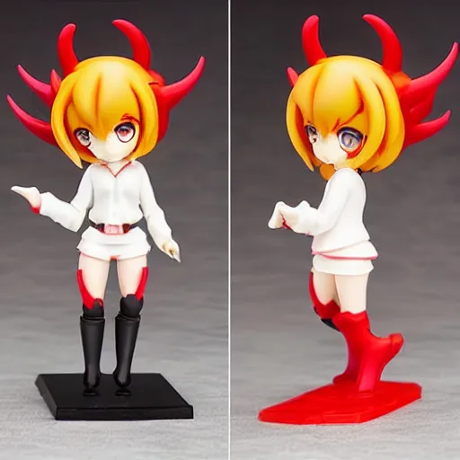 Image similar to cute pvc figure of an adorable demon from the depths of hell who works at the accountancy department
