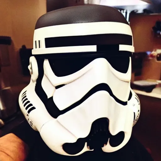 Image similar to stormtrooper drinking starbucks