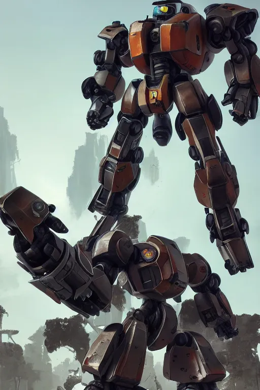 Image similar to mechwarrior 5 : mercenaries mech megaman transformer robot boss tank engine game octane render, 4 k, hd 2 0 2 2 3 d cgi rtx hdr style chrome reflexion glow fanart, global illumination ray tracing hdr fanart arstation by ian pesty by jesper ejsing pixar and disney unreal zbrush central hardmesh