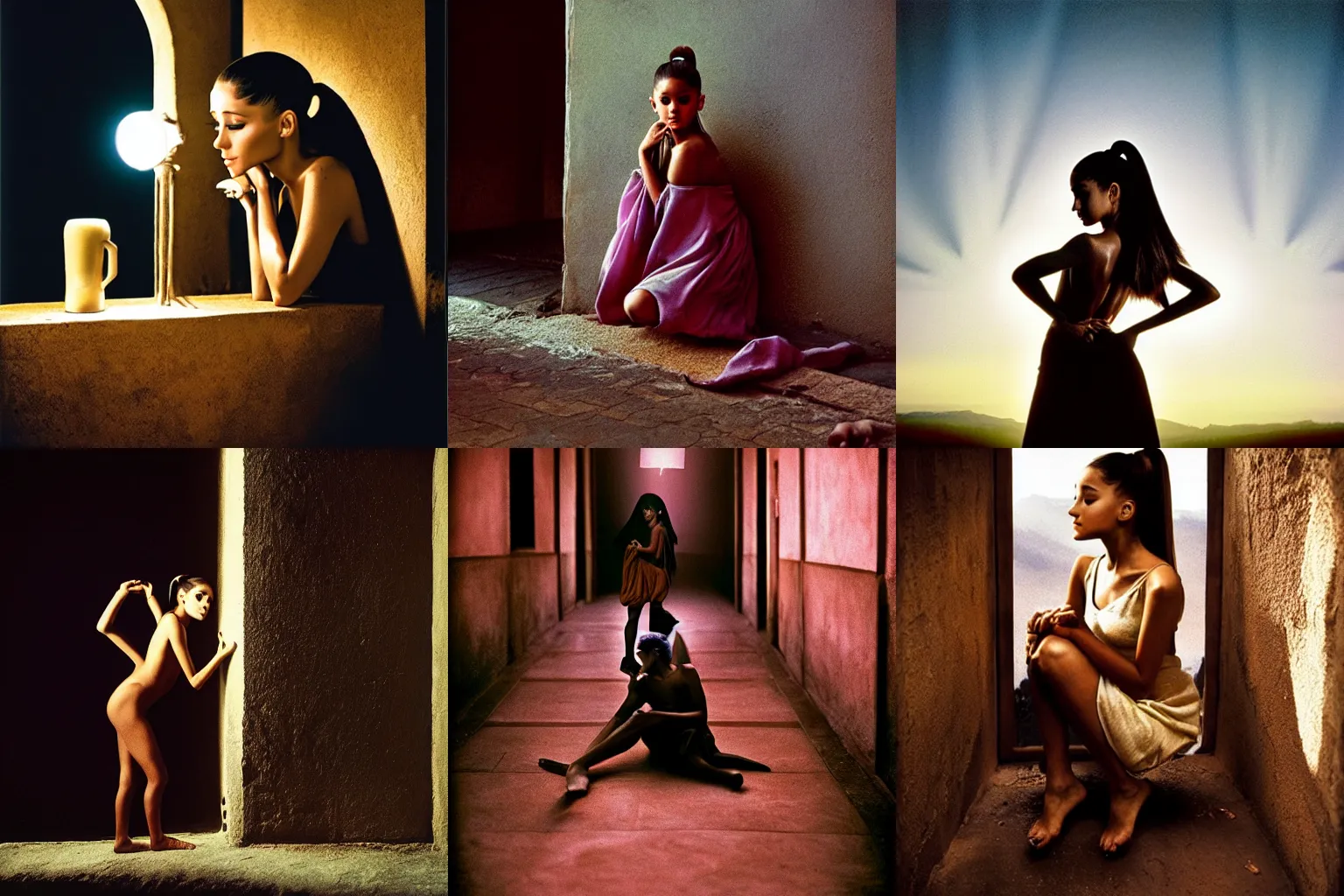 Prompt: Ariana Grande photography, Steve McCurry, dramatic lighting