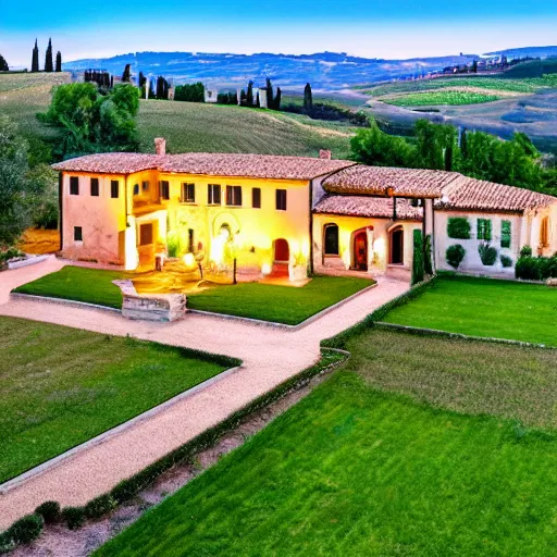 Image similar to beautiful tuscan italian villa in the middle of a vineyard