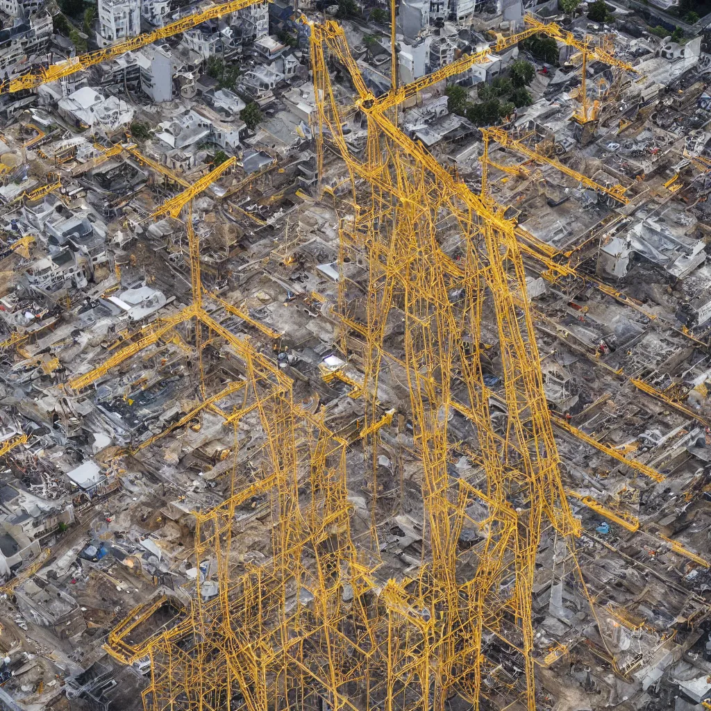 Image similar to golden construction site, birds eye view