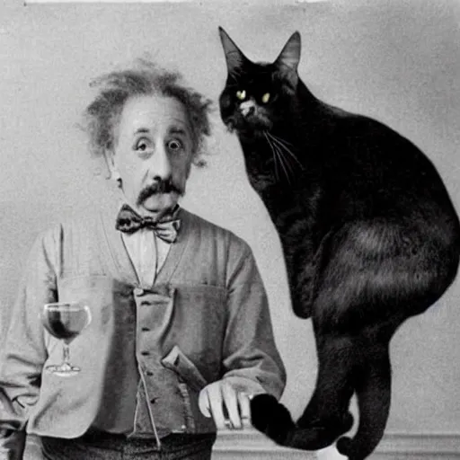 Prompt: a cat teaching albert einstein special theory of relativity