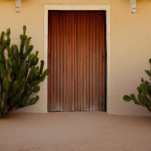 Image similar to a door suburban house, in a desert,