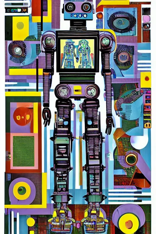 Image similar to a diagram of a robot body with various parts, cyberpunk art by eduardo paolozzi, behance contest winner, computer art, greeble, steampunk, poster art, james turrell, robert rauschenberg, andy warhol, pop art, czechoslovakia, surrealism, milton glaser, graphic design