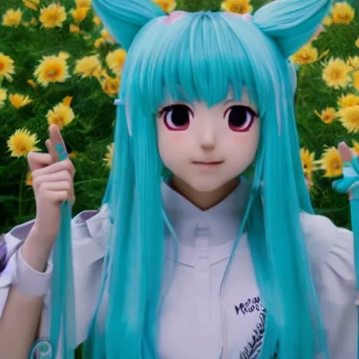 Image similar to hatsune miku in the movie midsommar